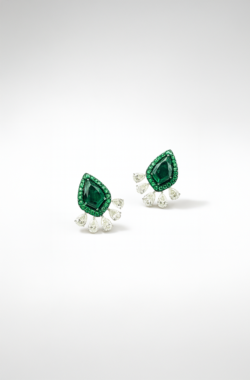 Armour Cut Front & Back Earrings