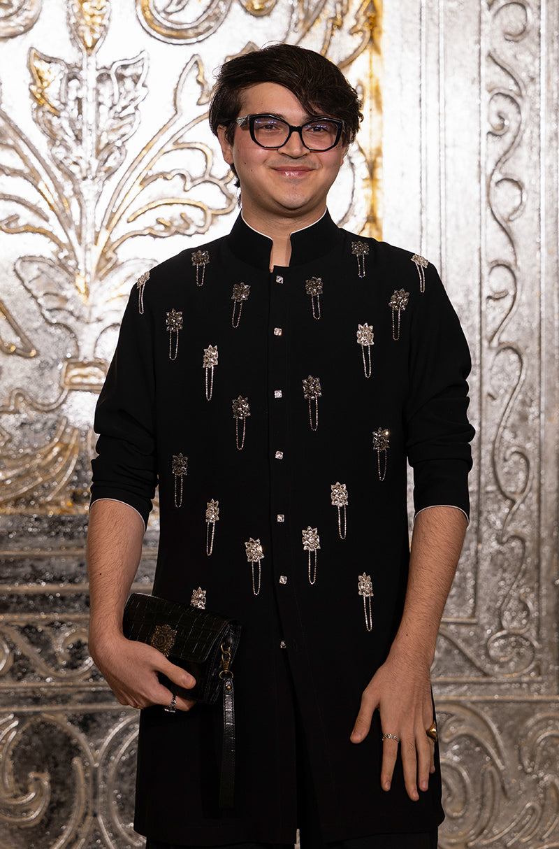 Sufi Motiwala in our Black Embellished Kurta Set