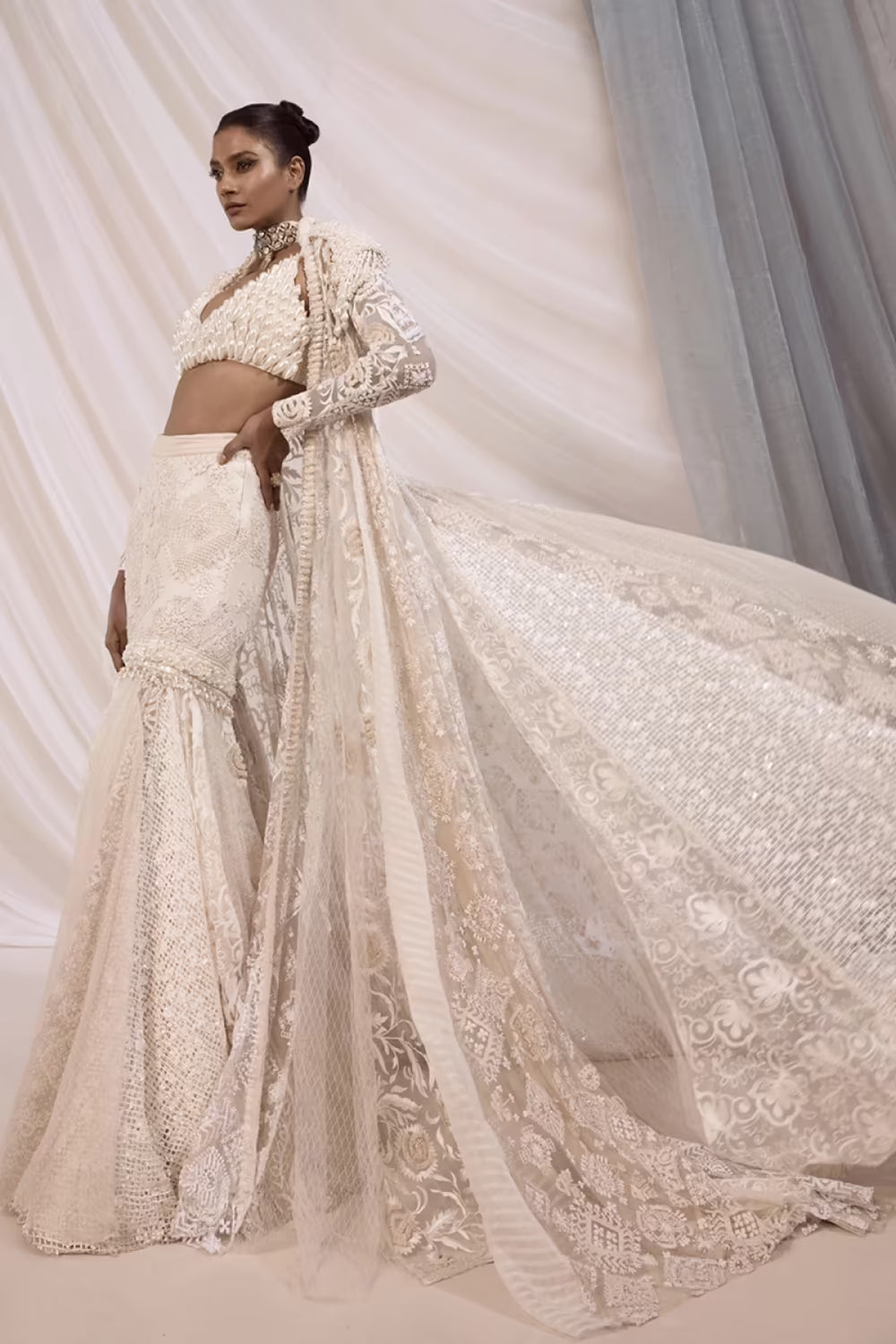 Ivory Chikankari Sharara Set