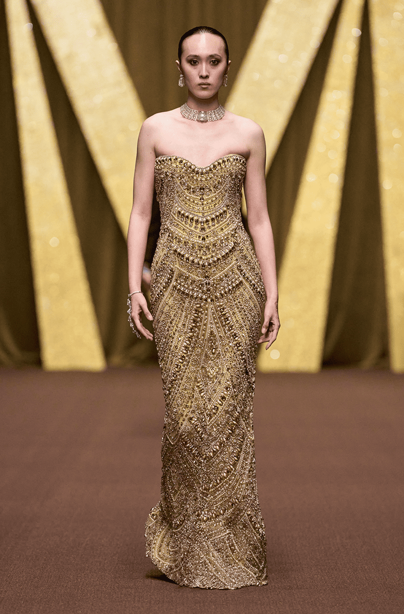 Gold Stone Encrsuted Gown