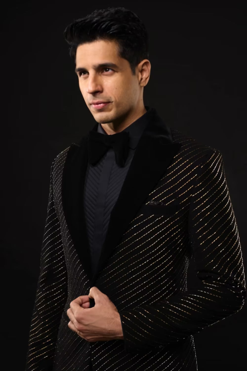 Sidharth Malhotra in our Black Embellished Blazer Set
