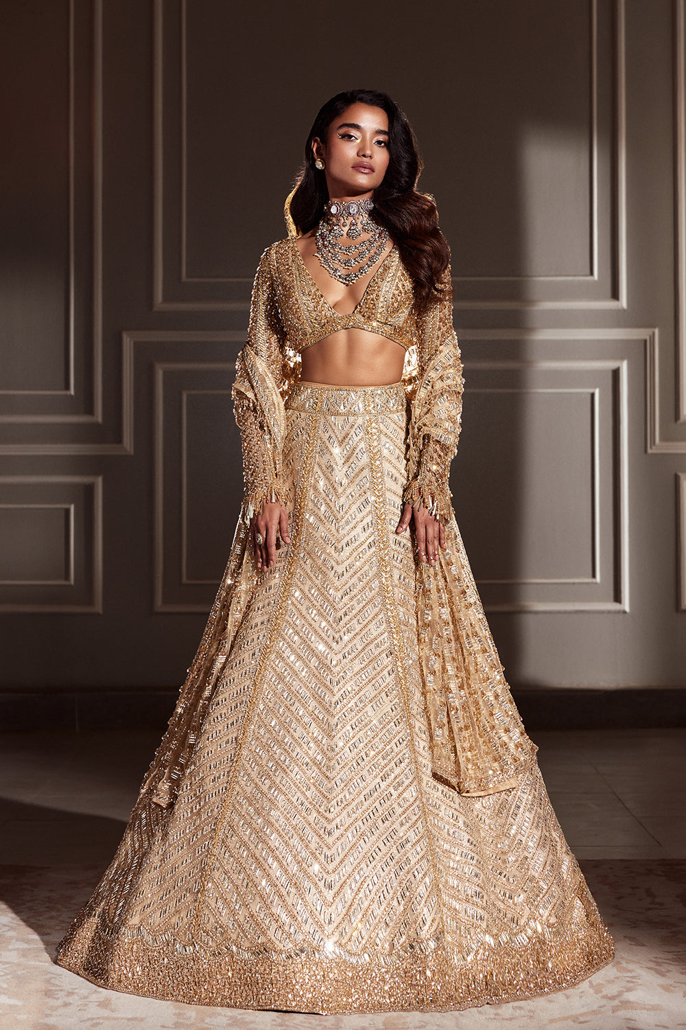 Signature Gold Taban Embroidered Lehenga Set