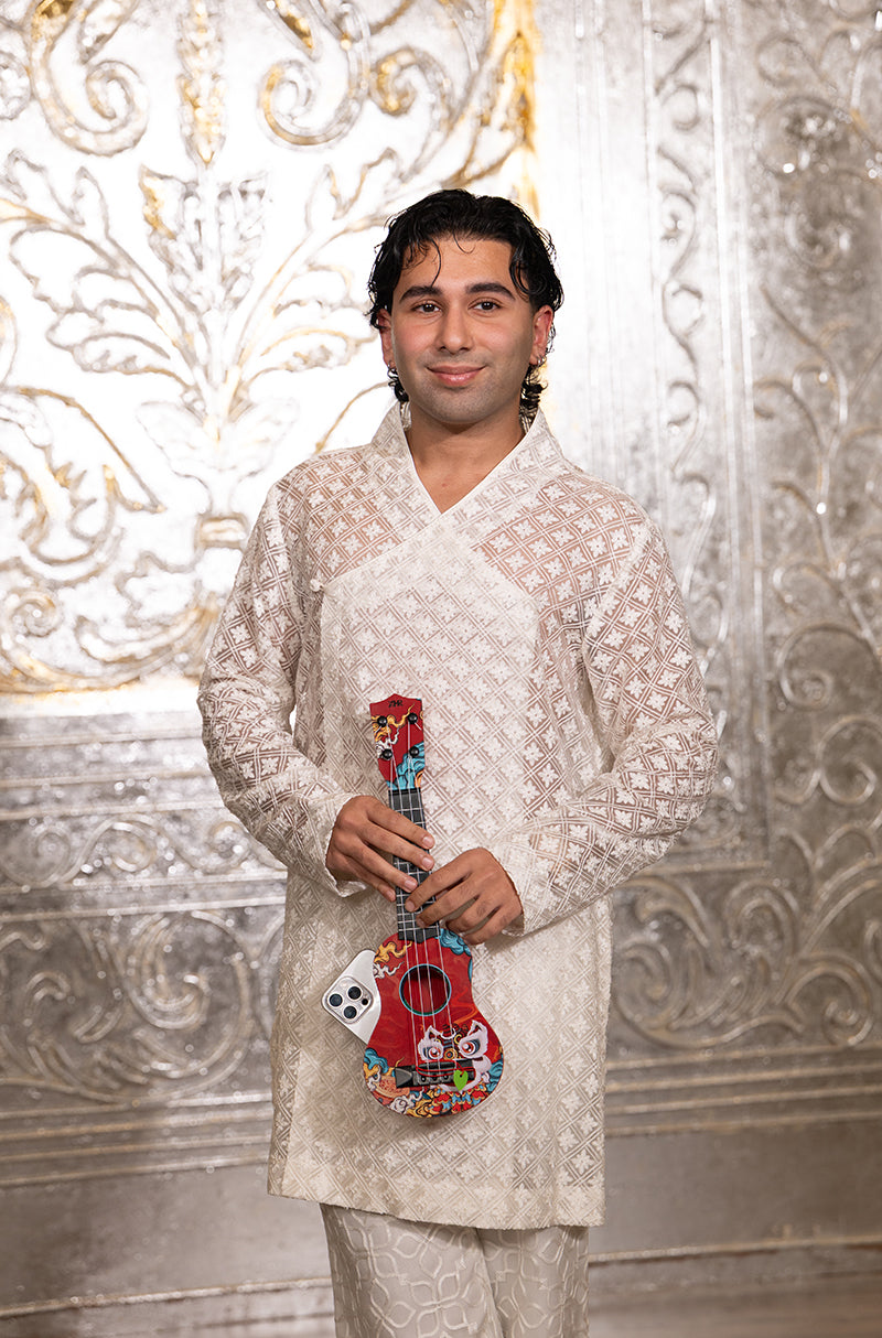 Orry in our Ivory Threadwork Kurta Set