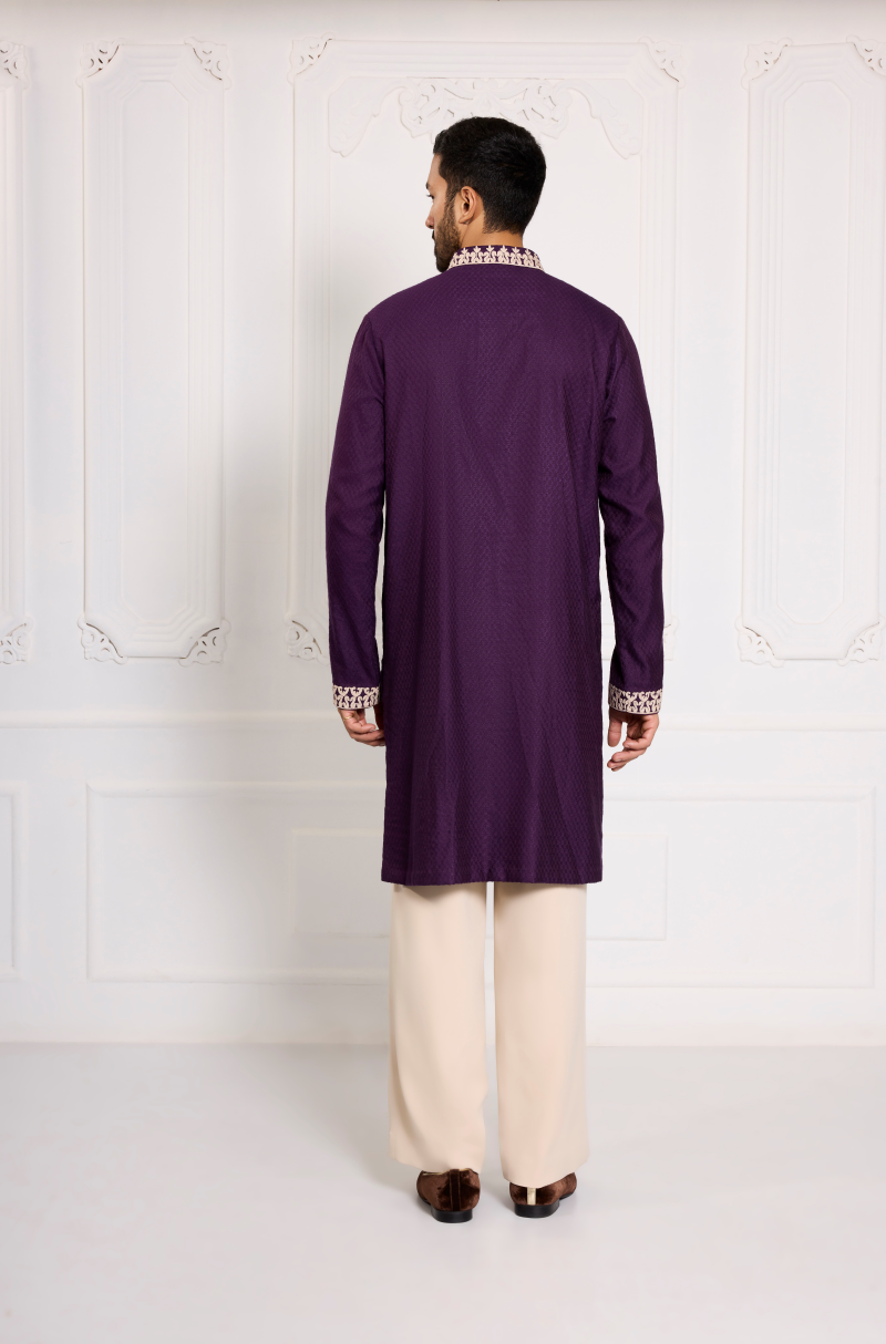 Purple Dori Embroidered Bundi Set