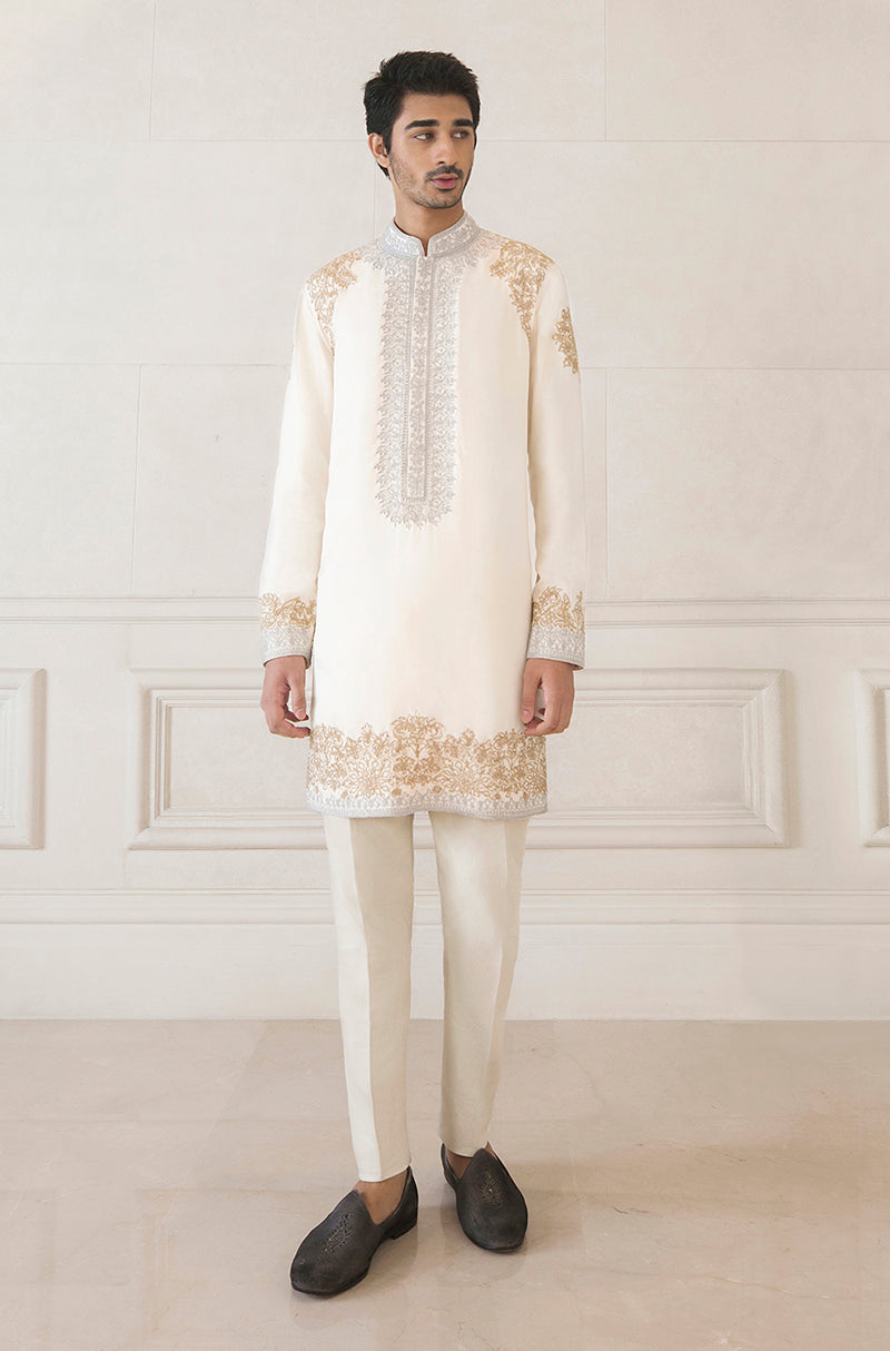 Ivory Cord Crepe Kurta Set