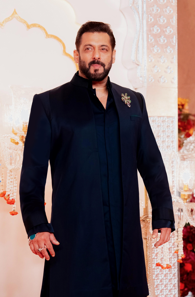 Salman Khan in our Navy Blue Open Sherwani Set