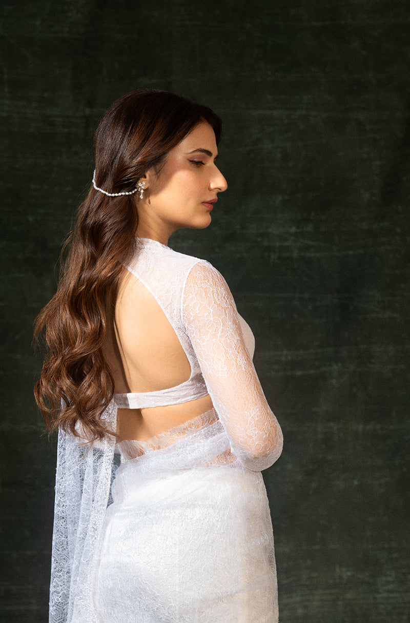 Fatima Sana Shaikh in our Off-White Lace Saree Set