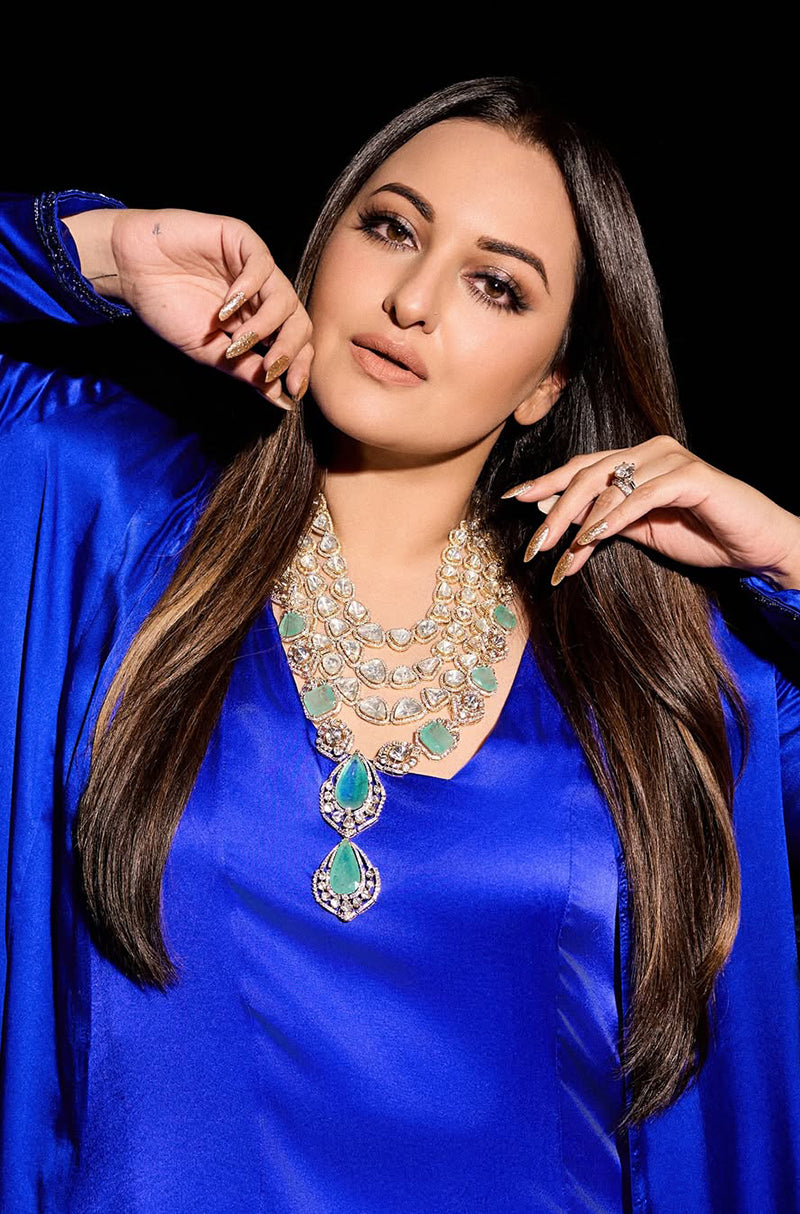 Sonakshi Sinha in our Blue Plain Stain Kurta Set