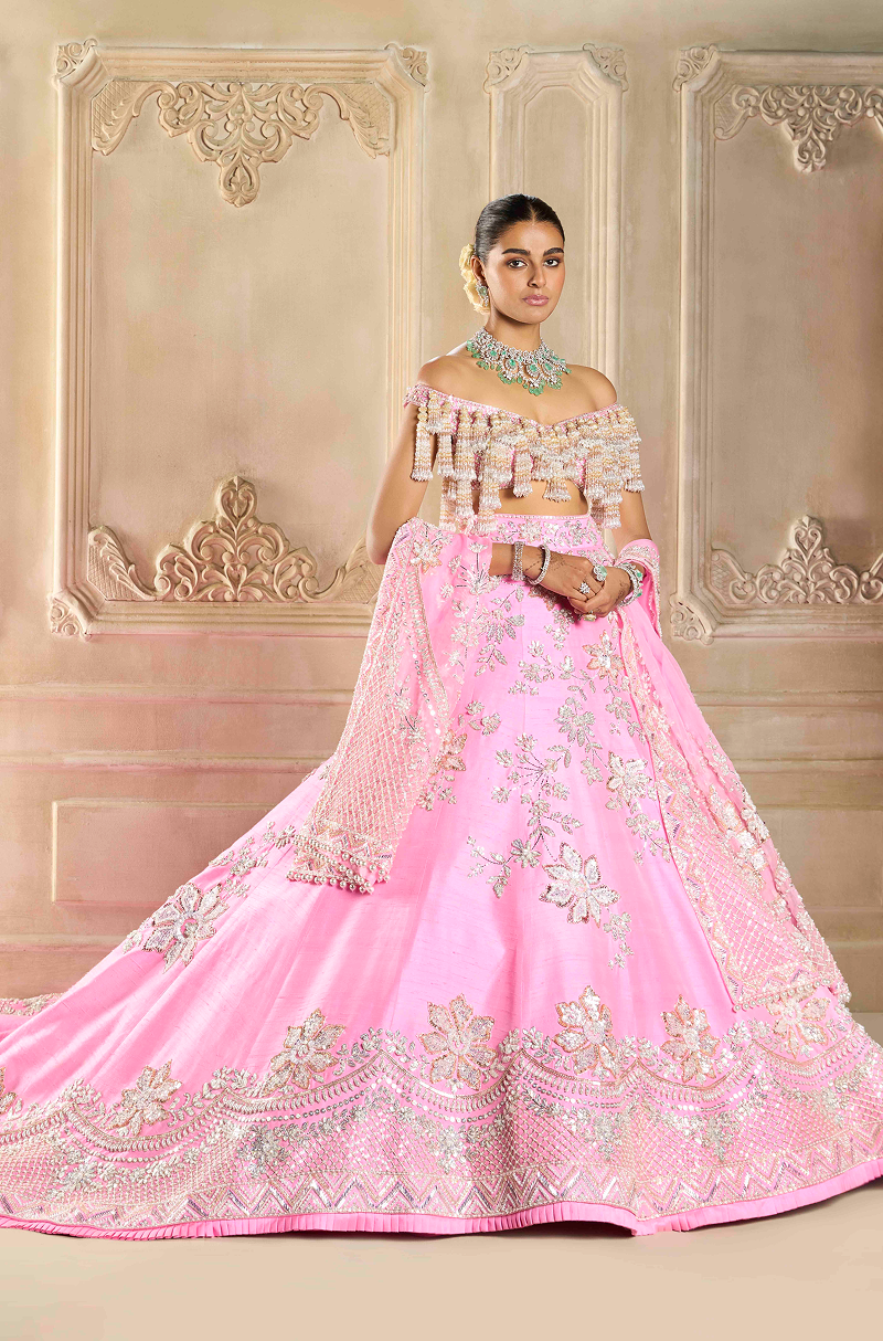 Rose Quartz Embroidered Lehenga Set