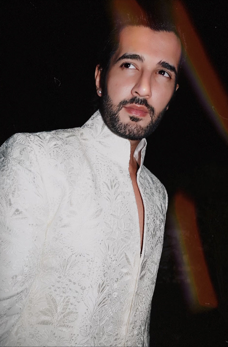 Aditya Seal in our Ivory Thread Embroidered Bandhgala Set