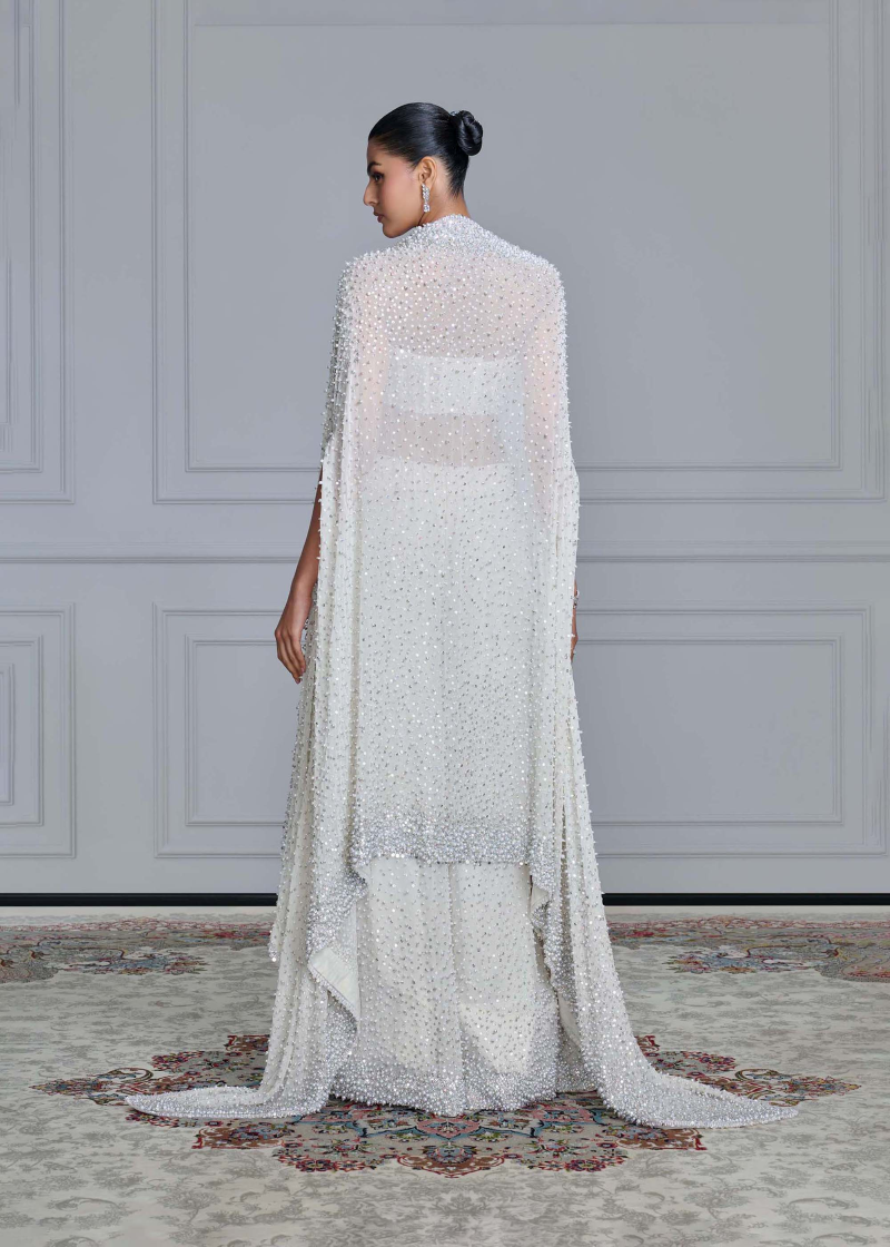 Ivory Pearl & Sequin Embroidered Pant Set