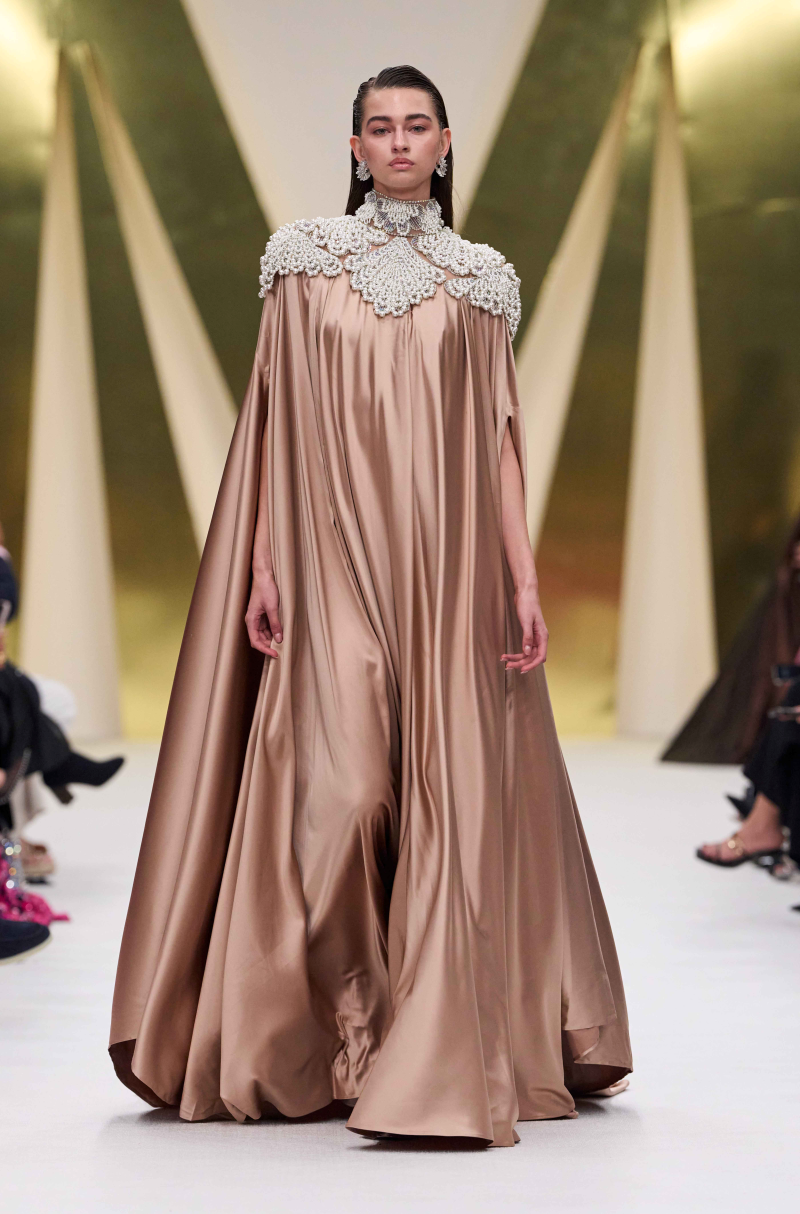 Mocha Brown Satin Kaftan