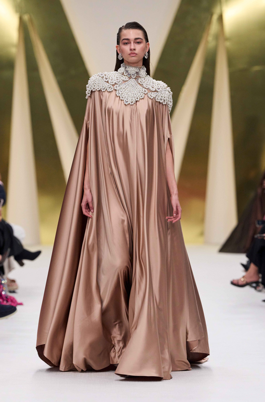 Mocha Brown Satin Kaftan