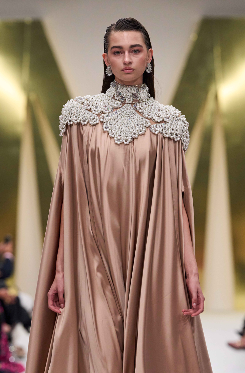 Mocha Brown Satin Kaftan