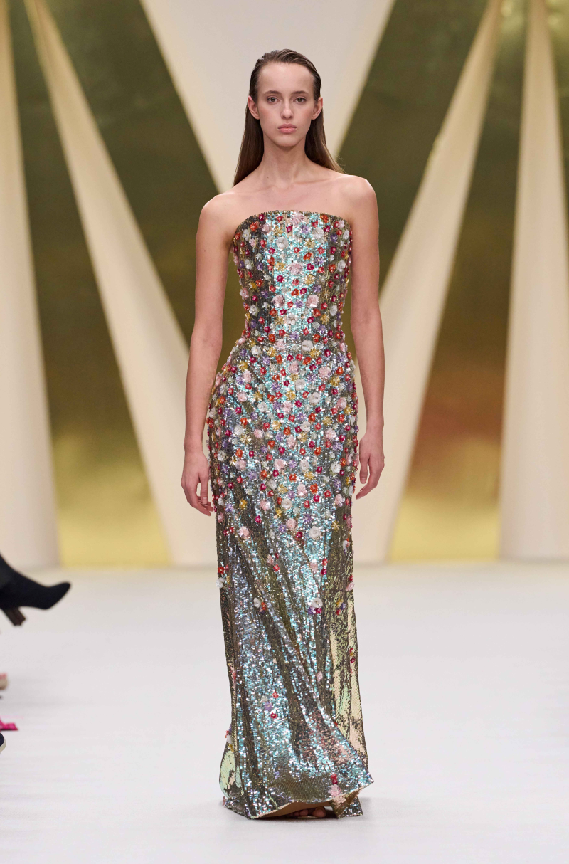 Gold Sequin Tulle Gown