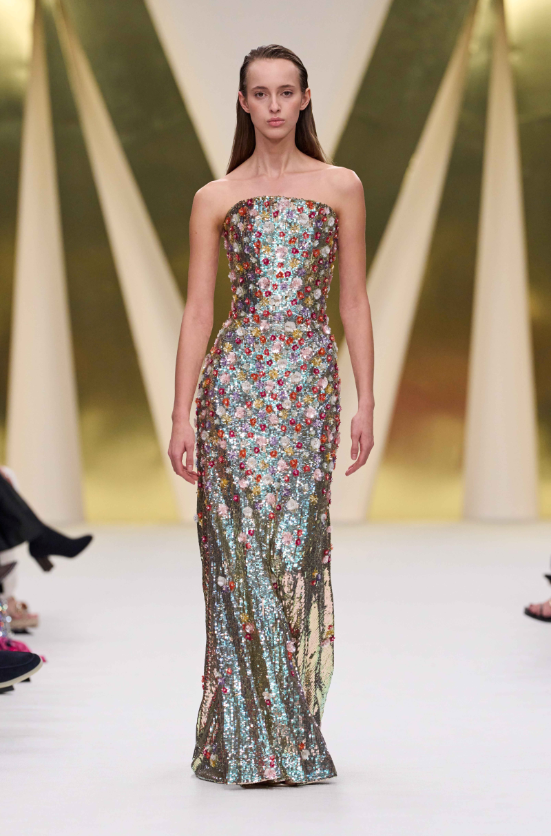 Gold Sequin Tulle Gown