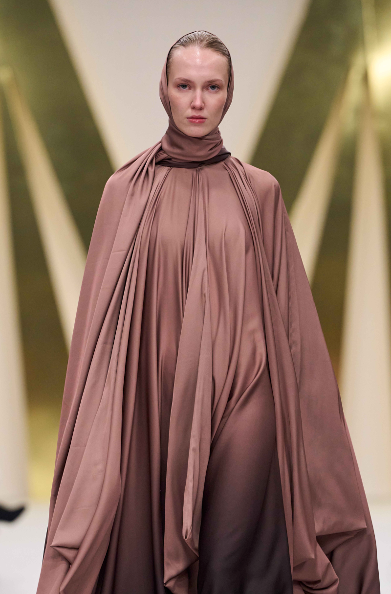 Brown Shaded Cowl Jalabia