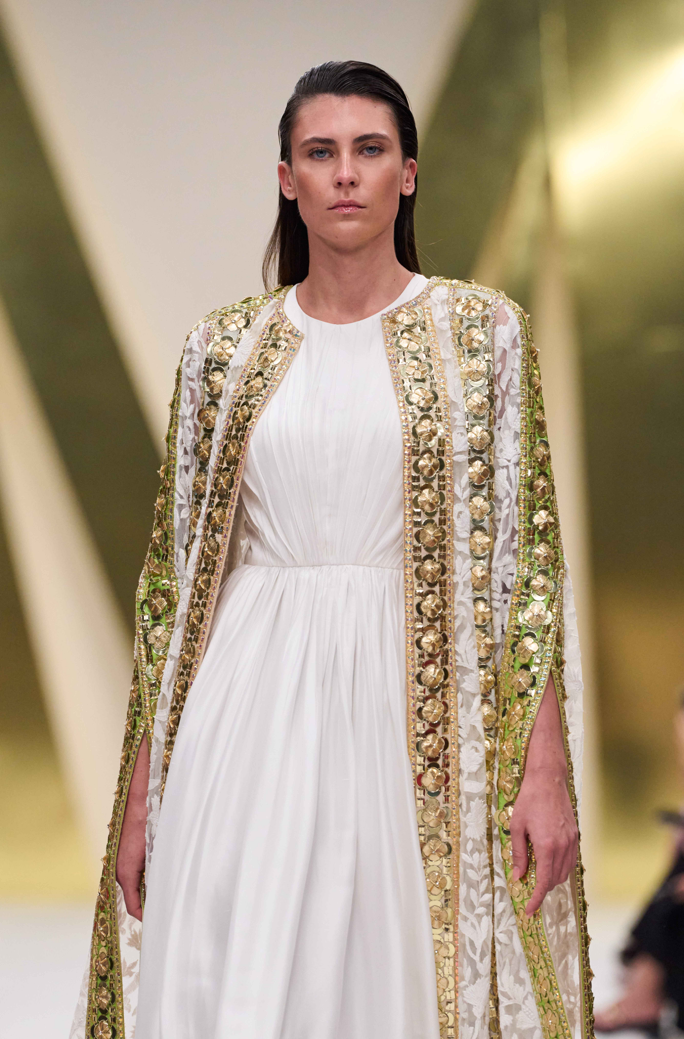 Ivory Embroidered Open Jacket