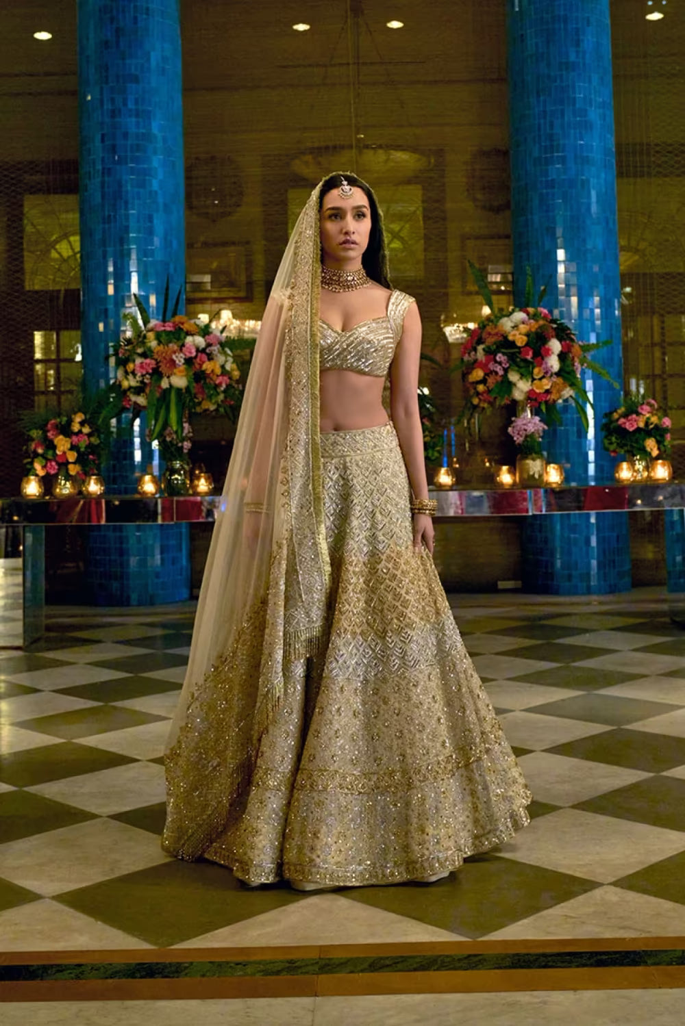 Shraddha Kapoor in our Fawn Embroidered Lehenga Set