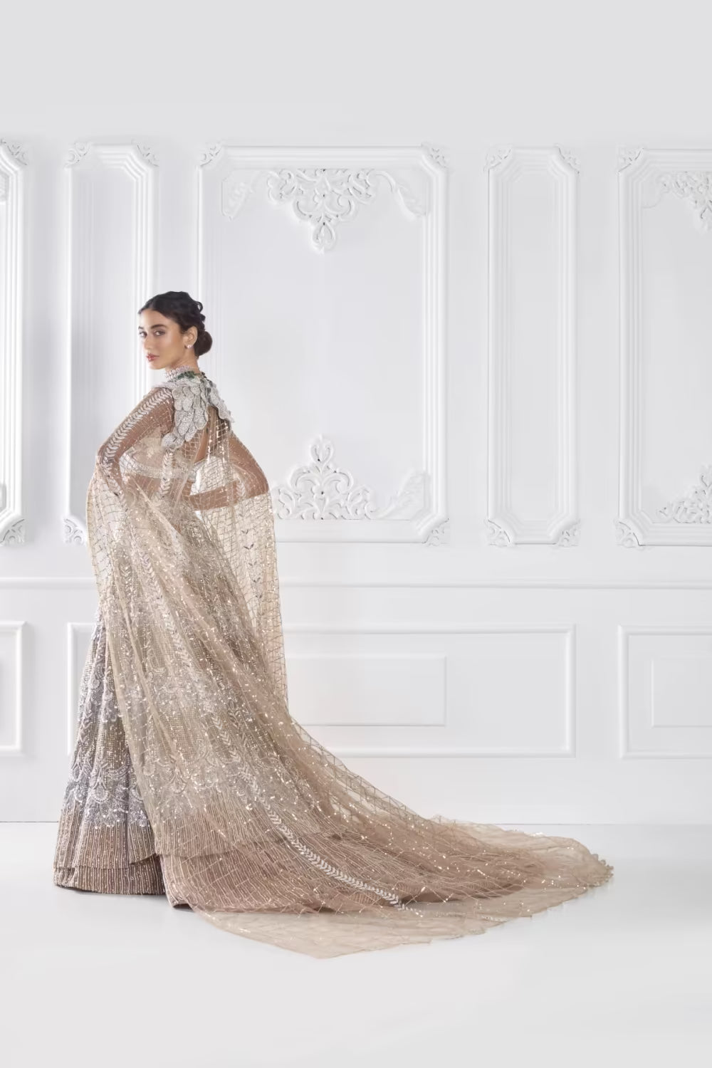 Oyster Badla Embroidered Lehenga Set