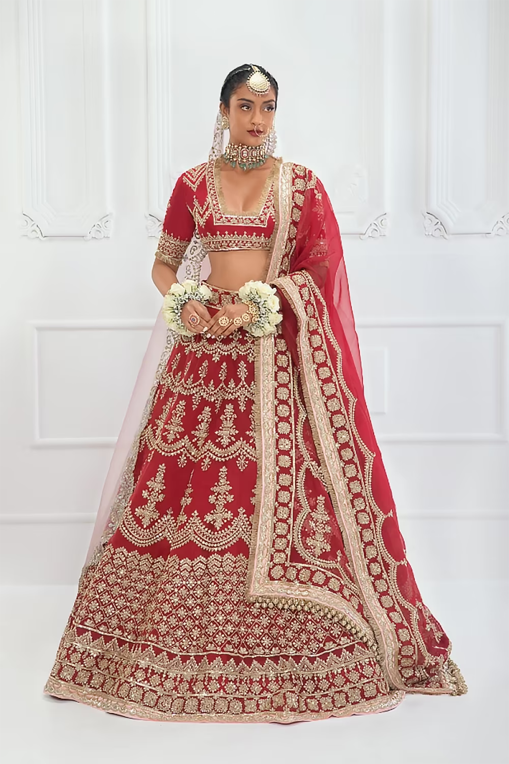 Deep Scarlet Red Lehenga Set
