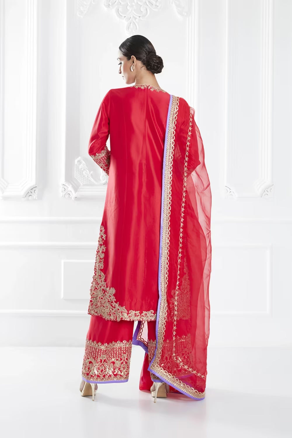 Red Dori Embroidered Kurta Set