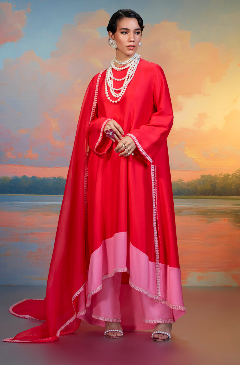 Crimson Elegance Kurta Set