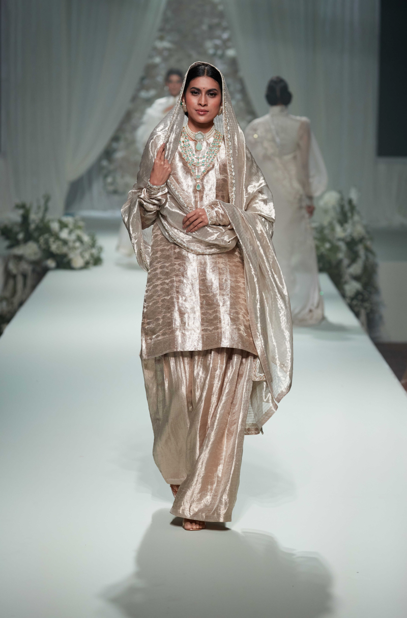 Rose Gold Tissue Kurta Set