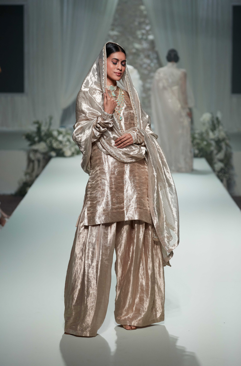 Rose Gold Tissue Kurta Set