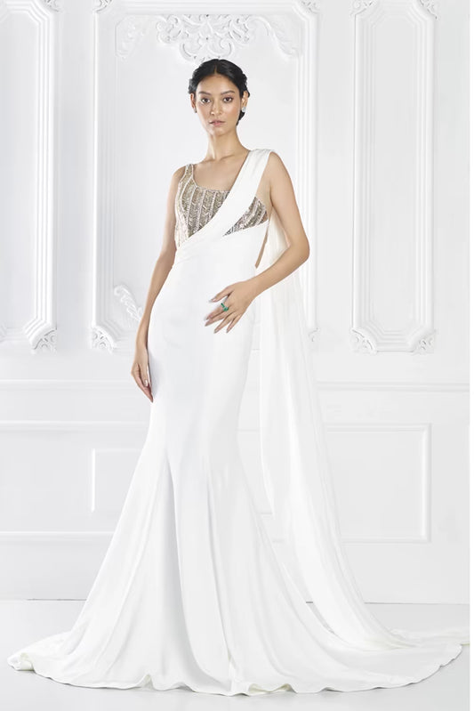 Ivory Taban Saree Gown