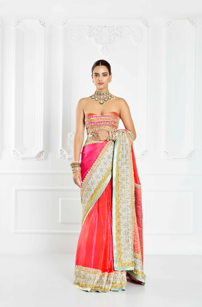 Pink Kanchi Pattu Silk Saree Set