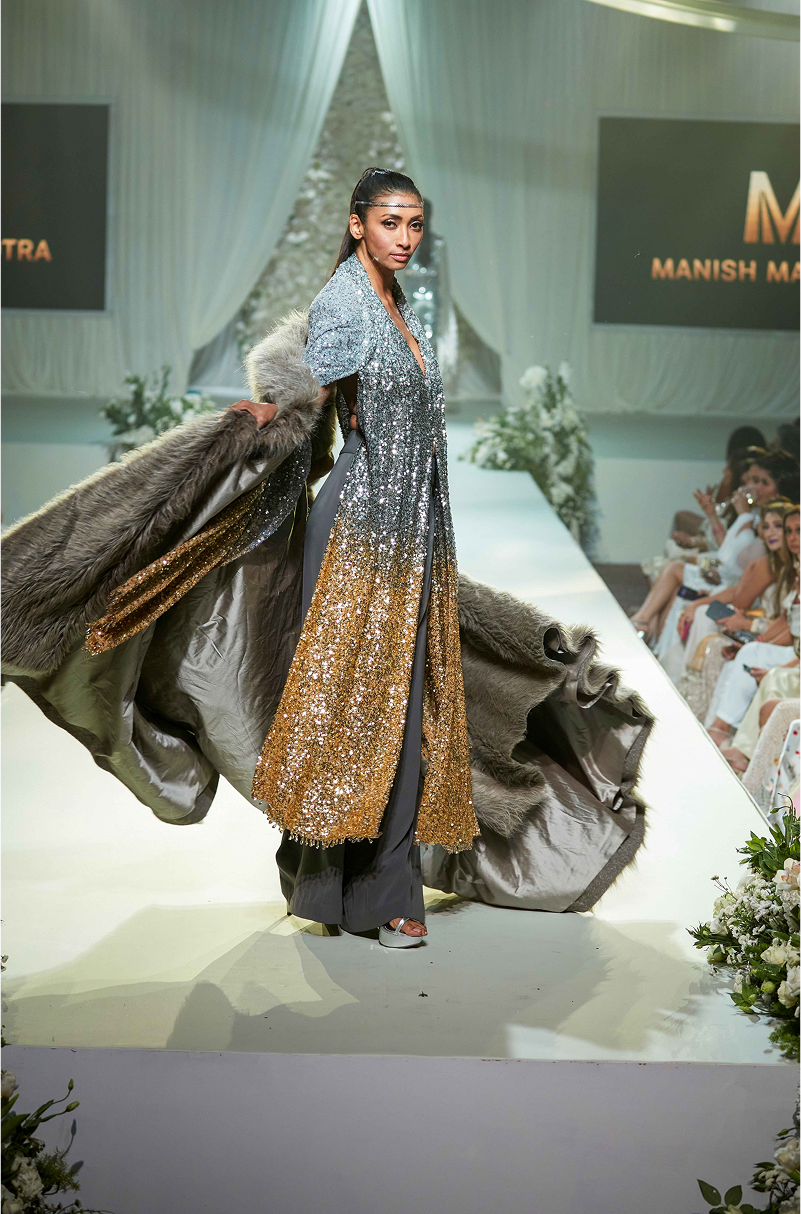 Silver to Gold Ombre Sequin Top Pant Set