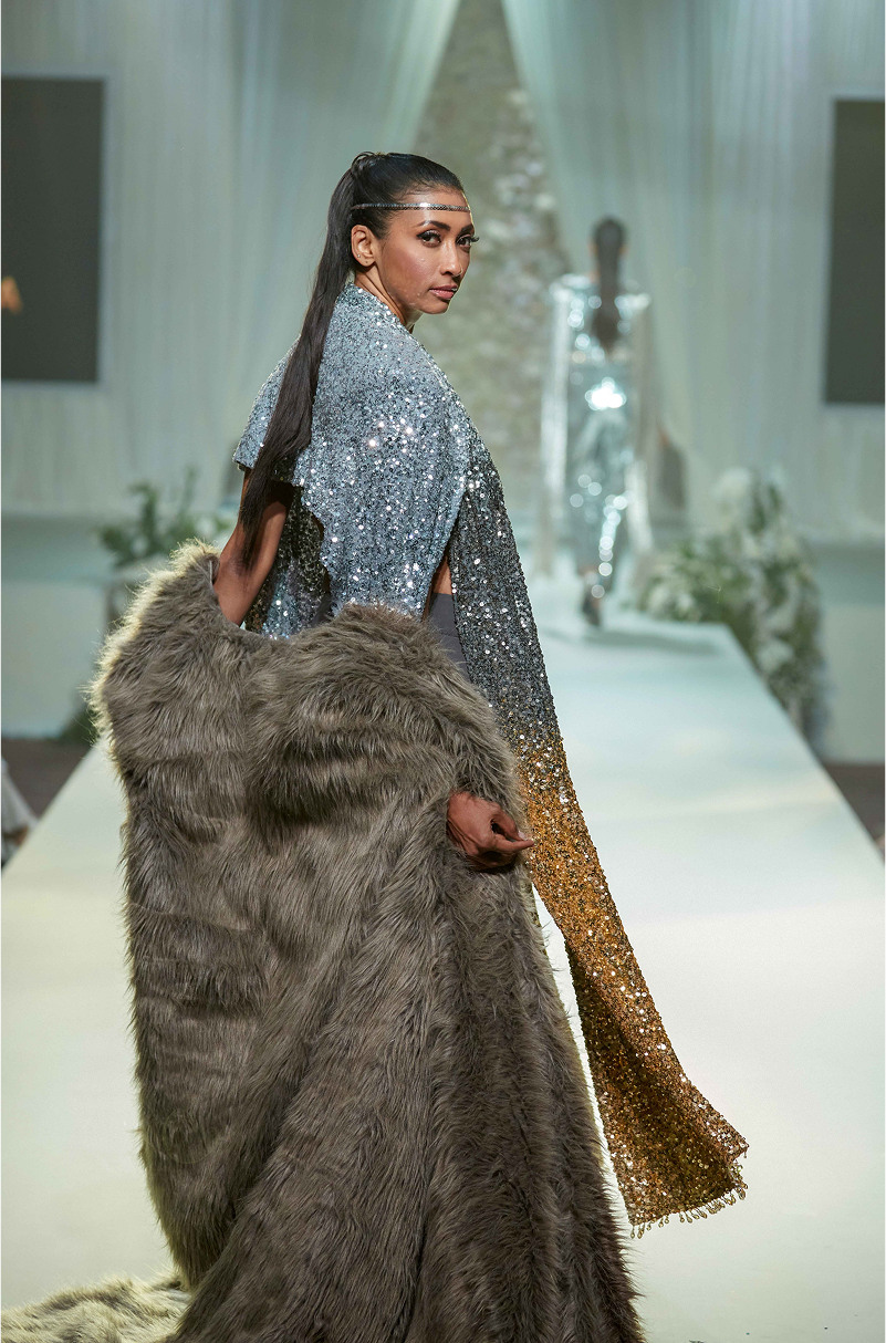 Silver to Gold Ombre Sequin Top Pant Set