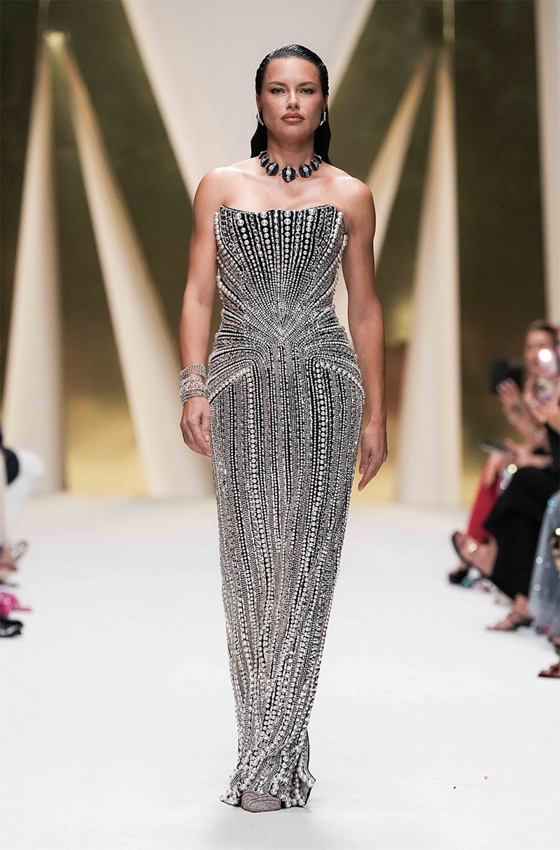 Black Stone & Pearl Gown