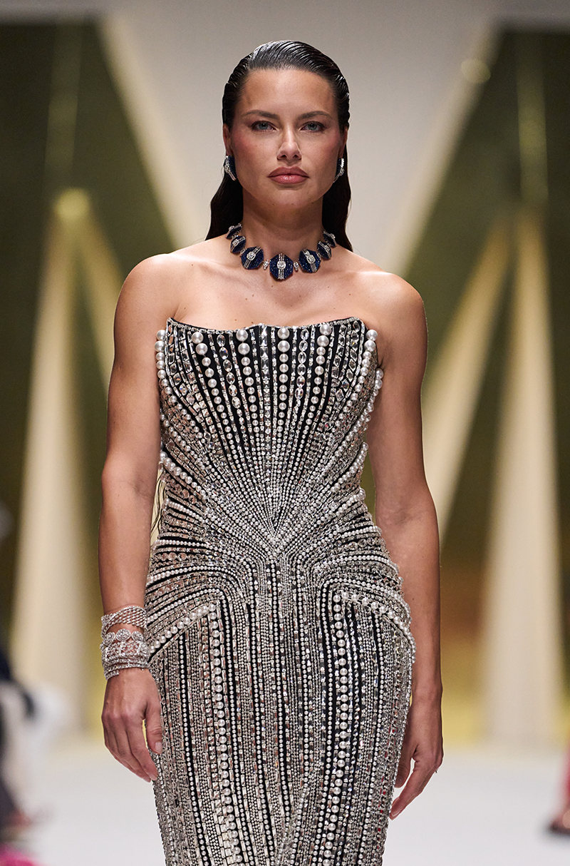 Black Stone & Pearl Gown