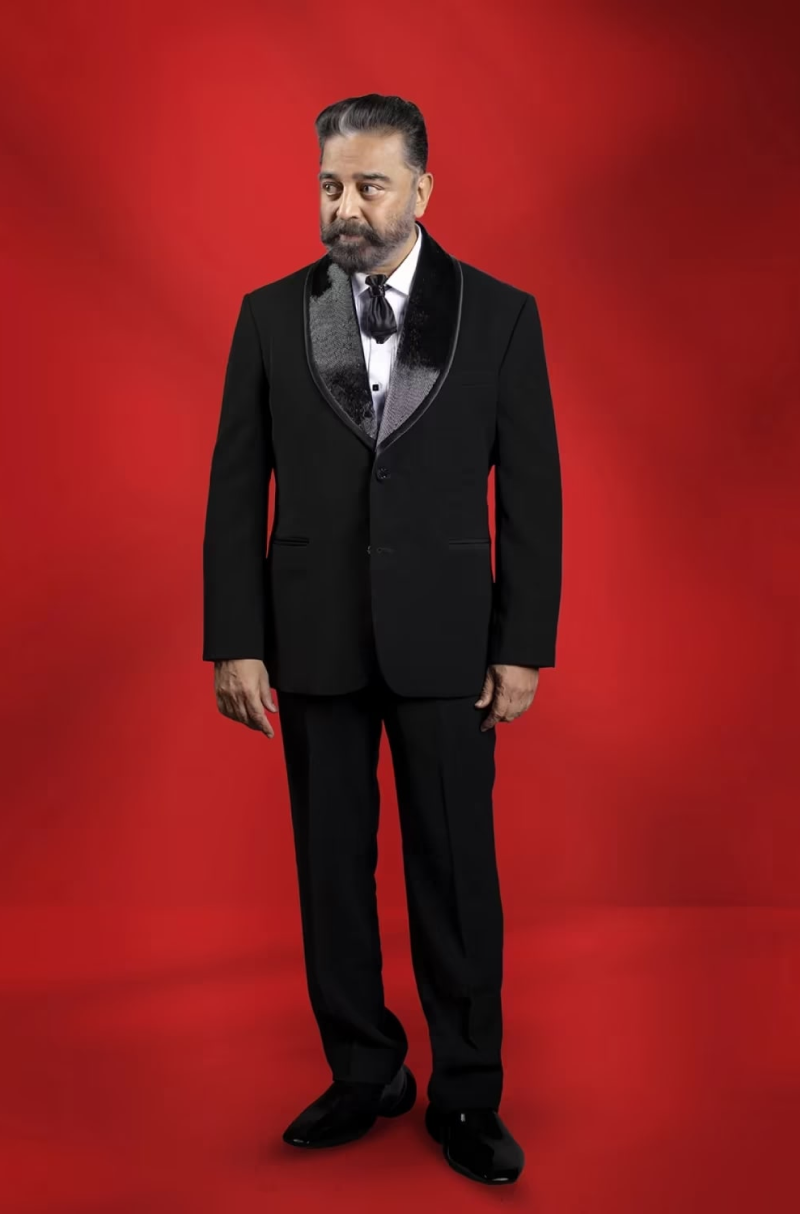 Kamal Haasan in our Black Lapel Blazer Set