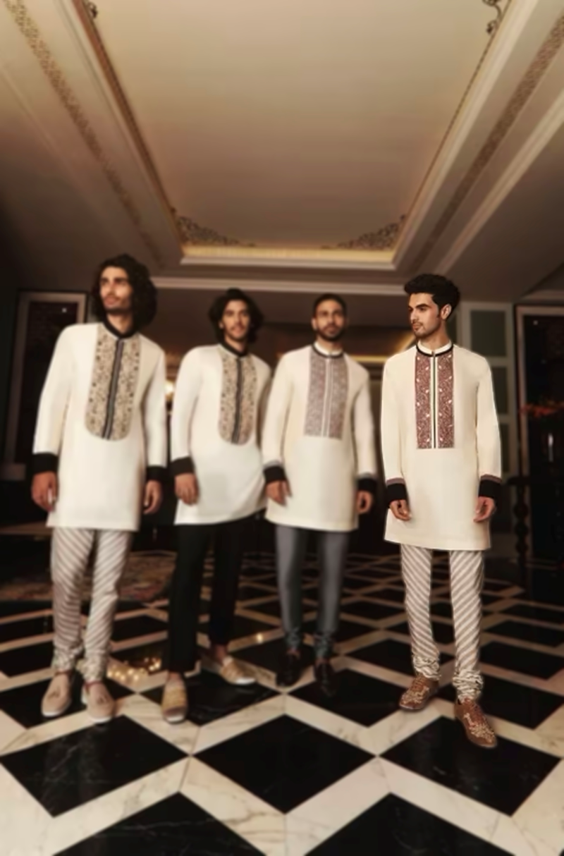 Ivory with Resham Work Kurta Set