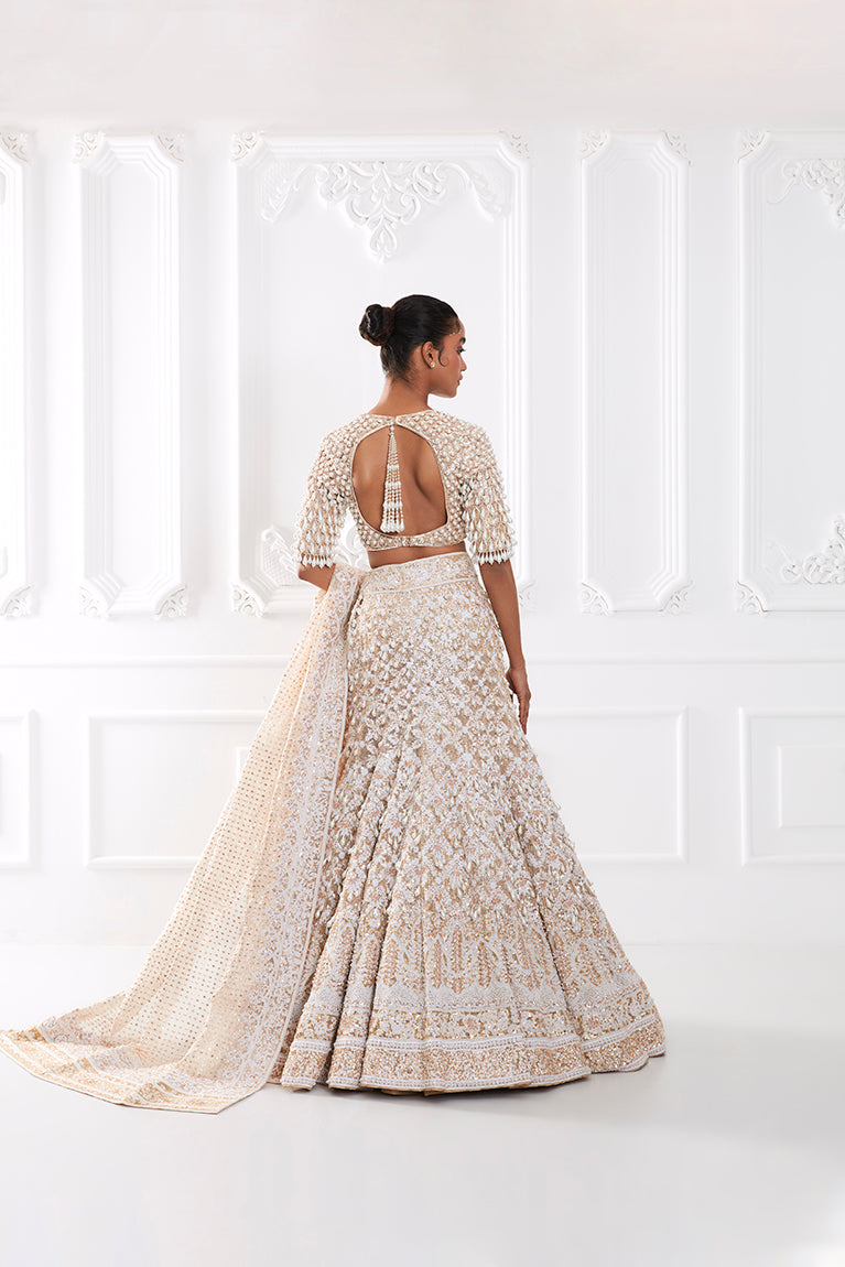 Ivory Mijwan Sequin Lehenga Set
