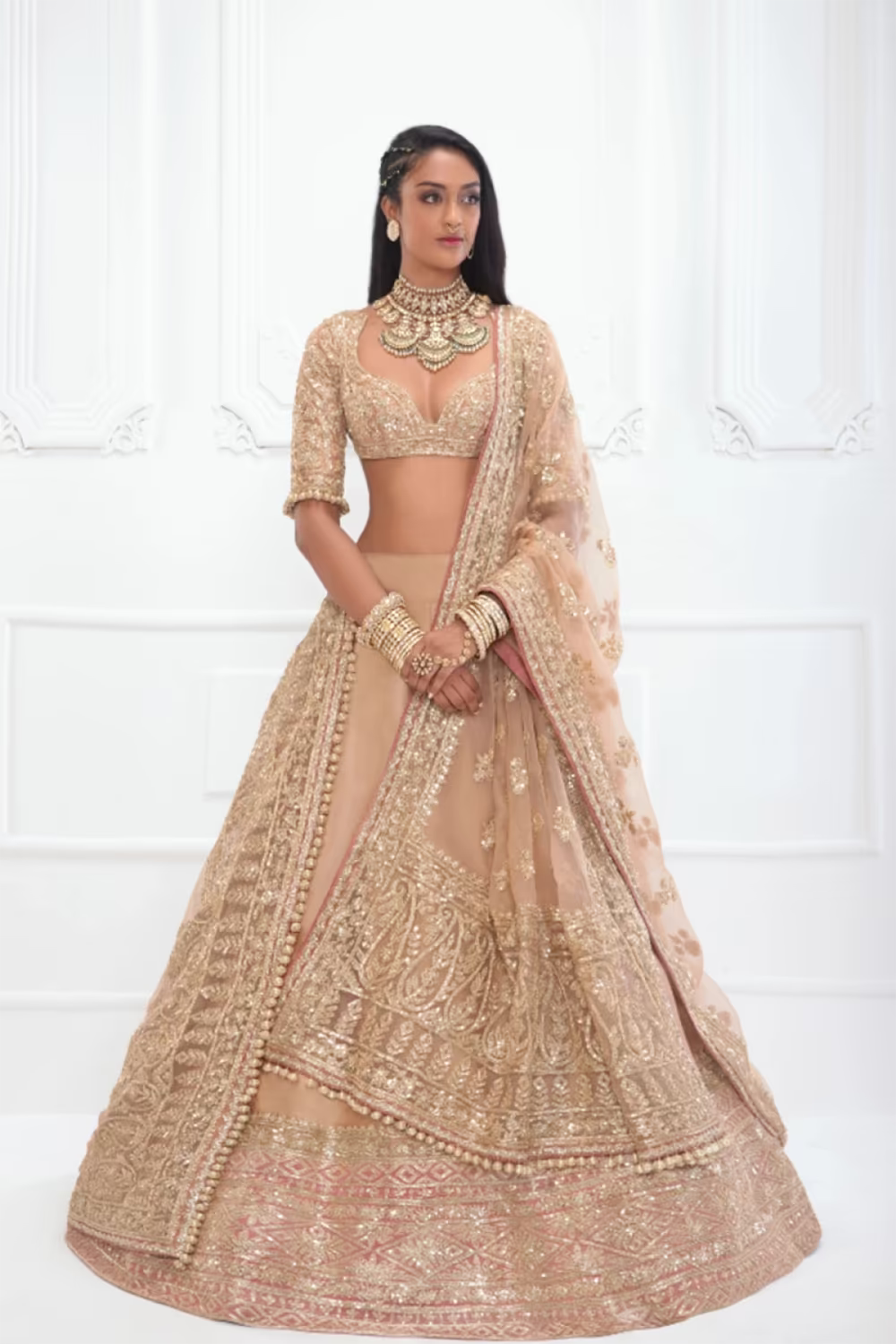 Gold Embroidered Lehenga Set