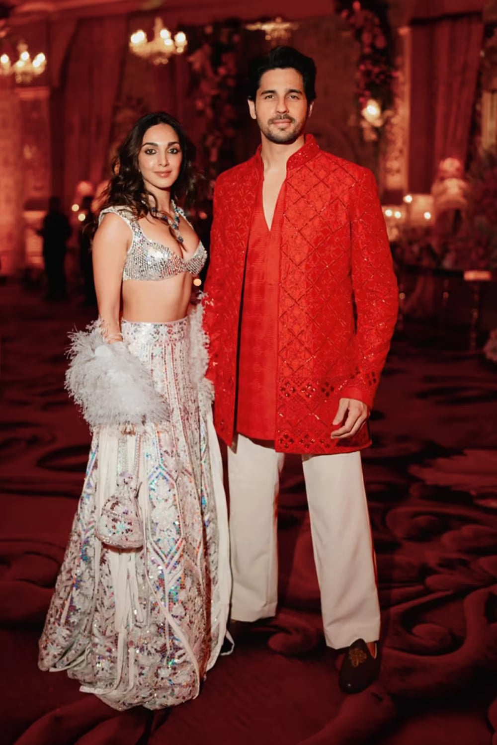 Kiara Advani in our Ivory Kashmiri Sequin Lehenga Set