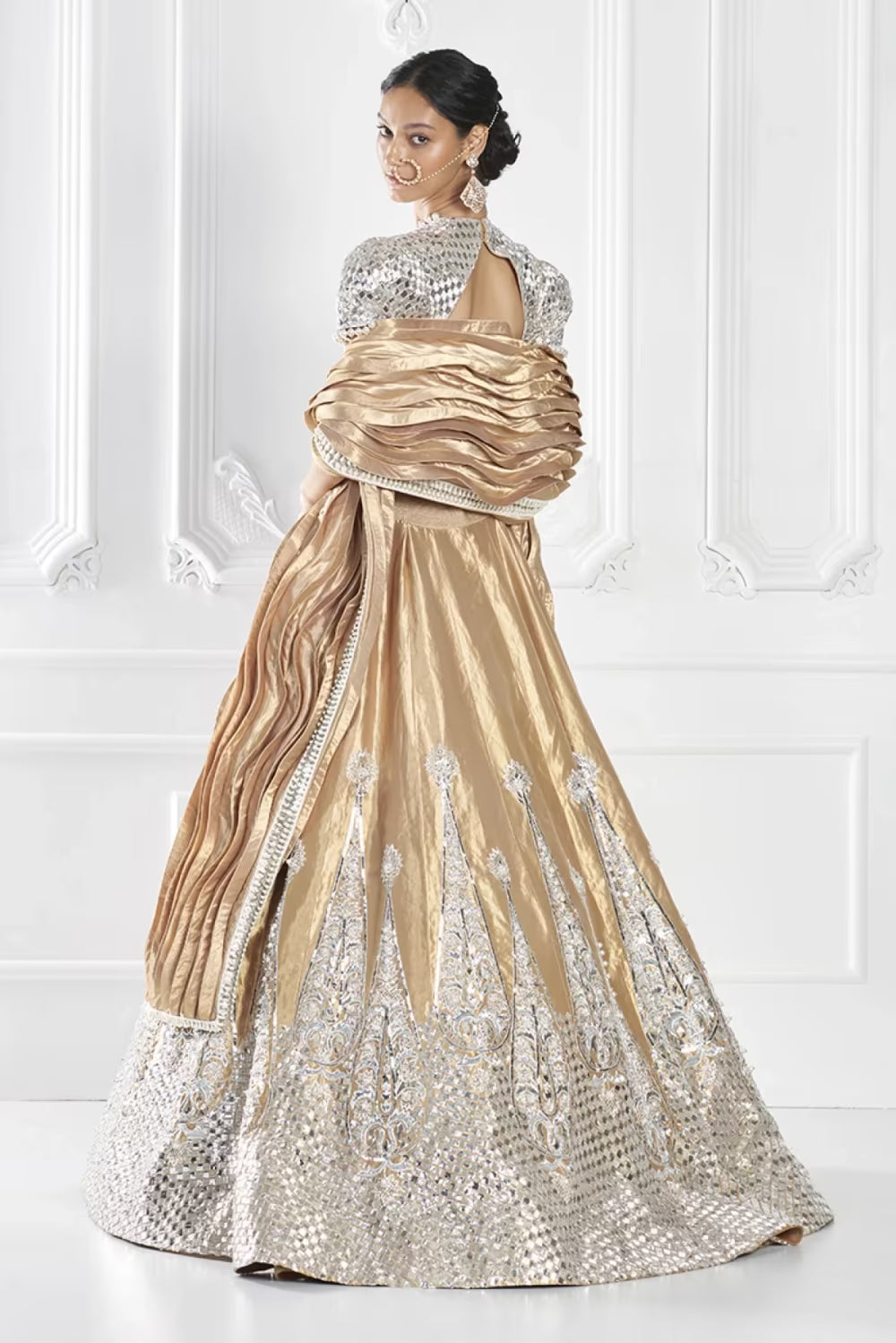 Gold Silver Badla Lehenga Set