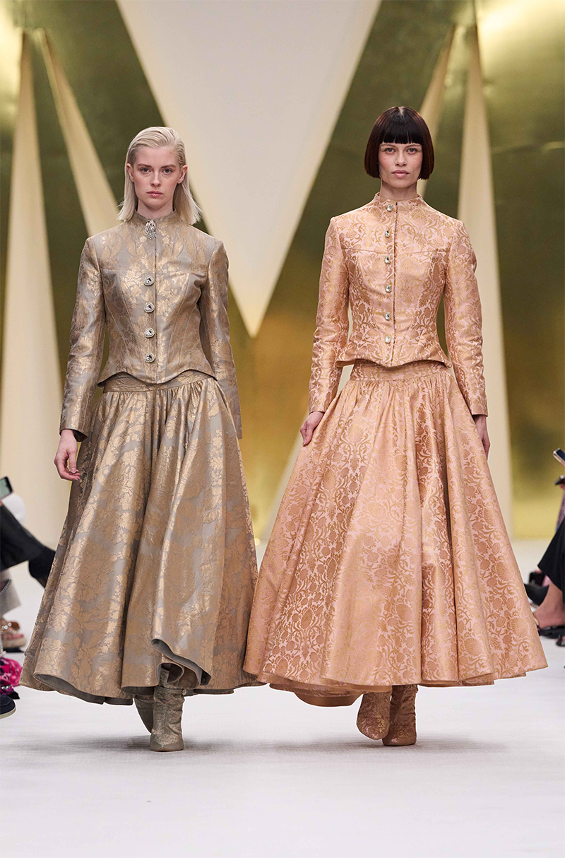 Grey Brocade Skirt Set