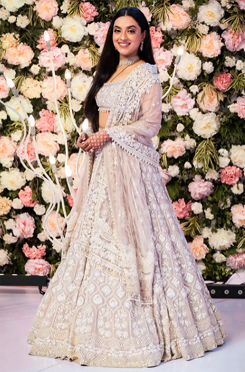 Bride: Nidhi Shetty & Groom: Rahul Shetty in our Khaab Emsemble