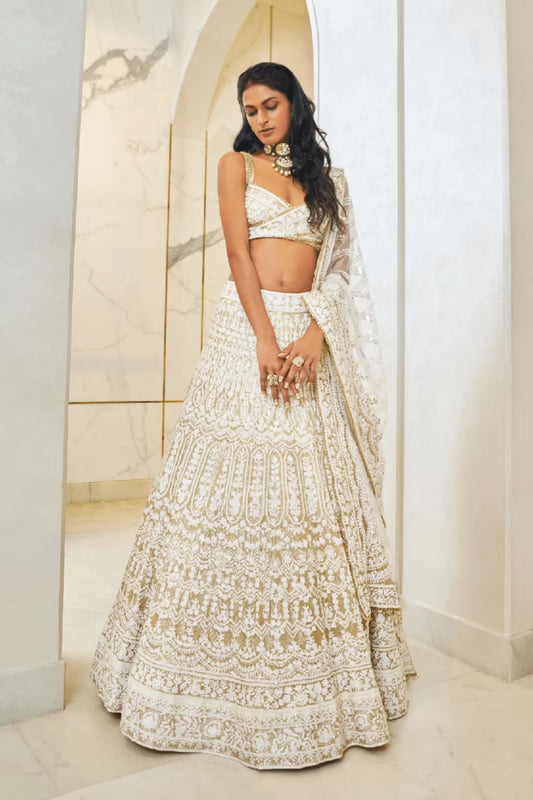 Ivory Mijwan Lehenga Set