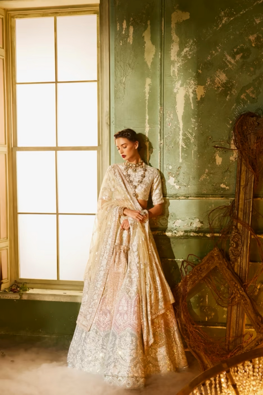 Three Tone Kashmiri Lehenga Set