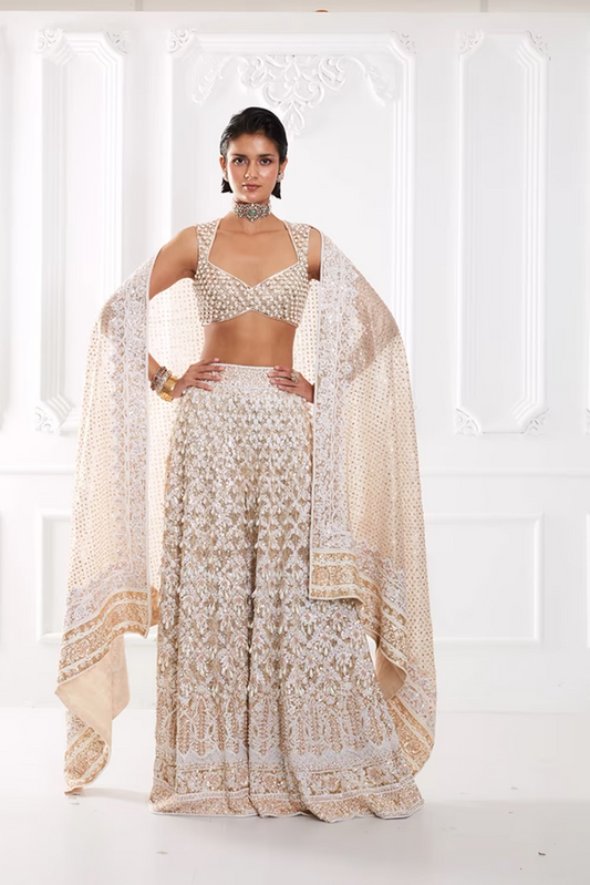 Ivory Mijwan Sequin Sharara Set