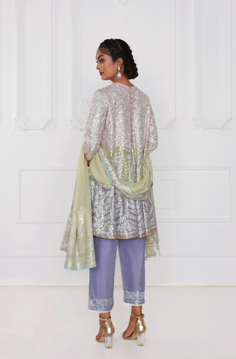 Classic Kashmiri Three - Toned Kurta Set