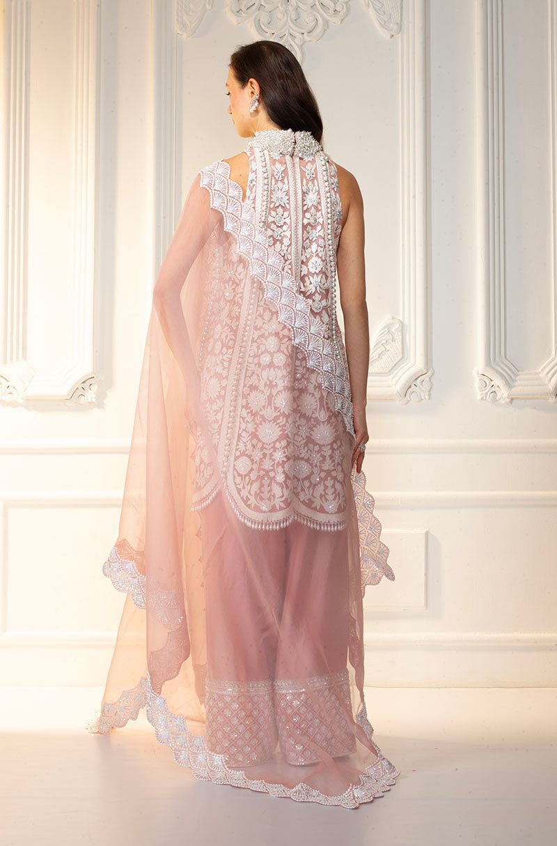 Pink Kashmiri Embroidered Short Kurta Set