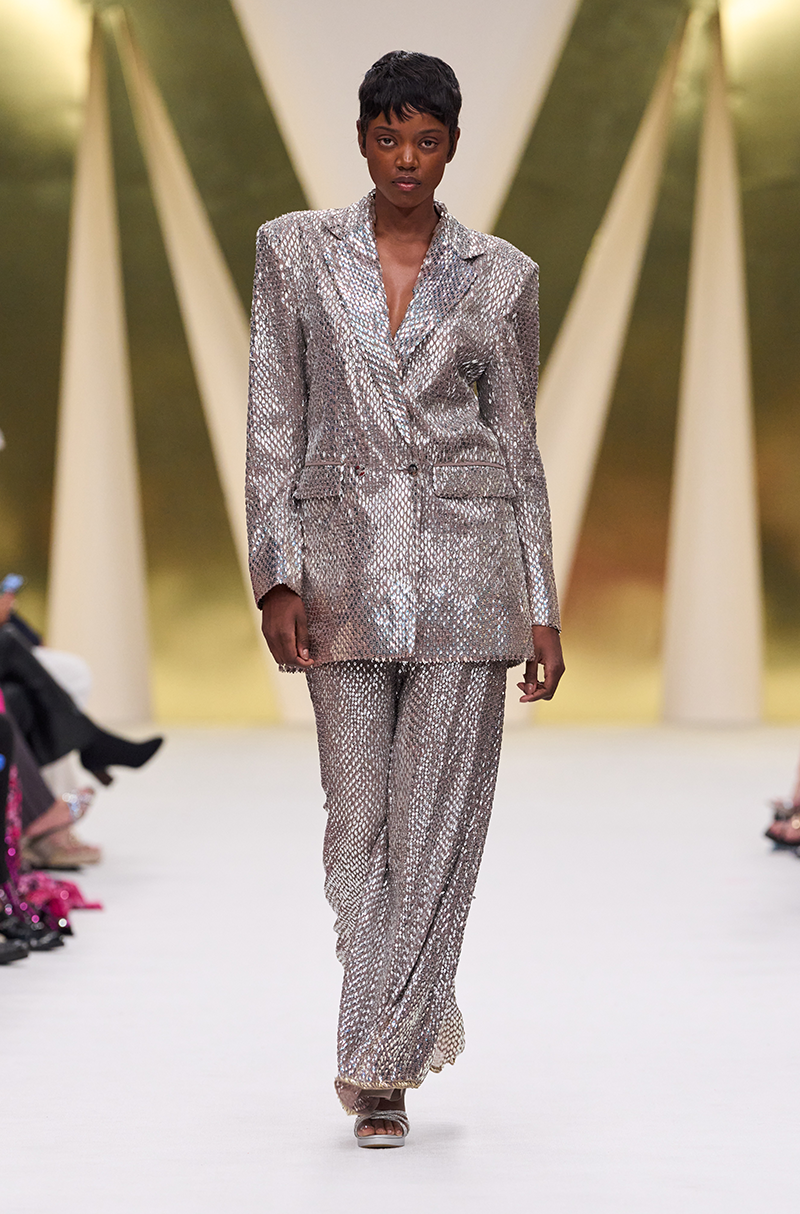 Oyster Fish Scale Sequin Blazer Set