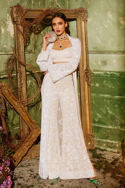 Ivory Chikankari Sharara Set